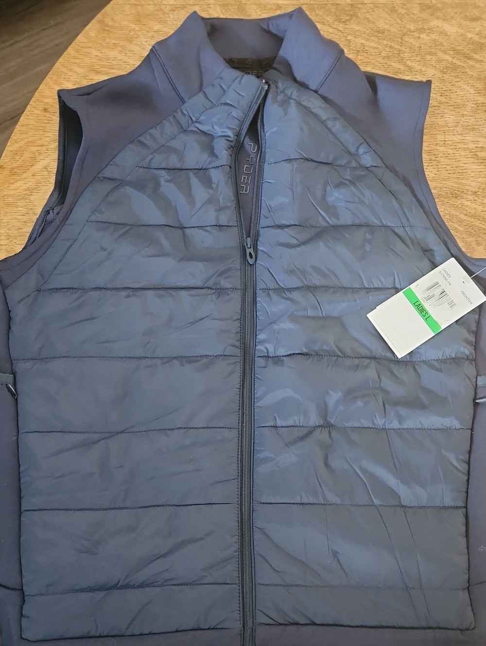 Spyder Womens Quilted Vest in Navy Blue